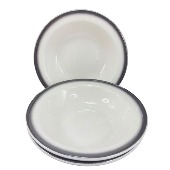 McNicol China Heavy Restaurant Ware Black Ombré Deep Dish Bowl Set 3 Bowl Dishes - Picture 1 of 10